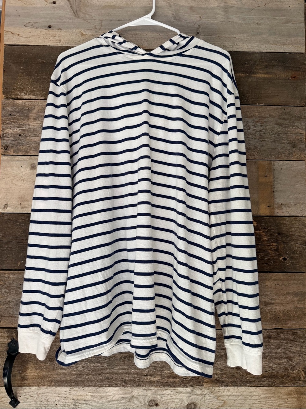 Striped Long-Sleeve Hooded Tee
